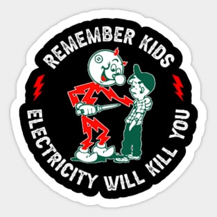 Retro Electricity Gifts Men Sticker